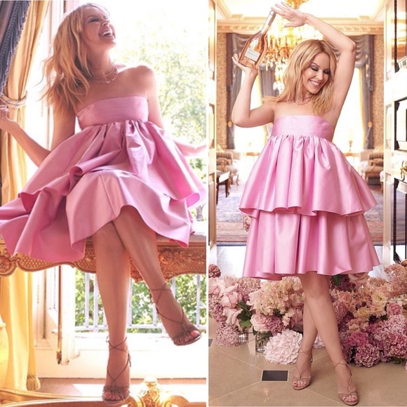 ROTATE by BIRGER CHRISTENSEN Carmina Tiered Ruffle Dress in Prism Pink Size 6 - Picture 1 of 16